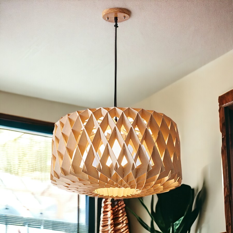 Lámpara colgante Cadia de madera