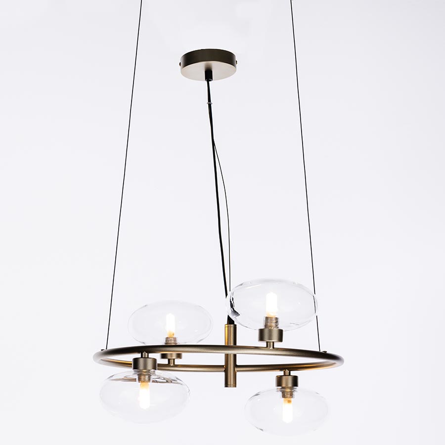 Lámpara colgante Virut S dorada