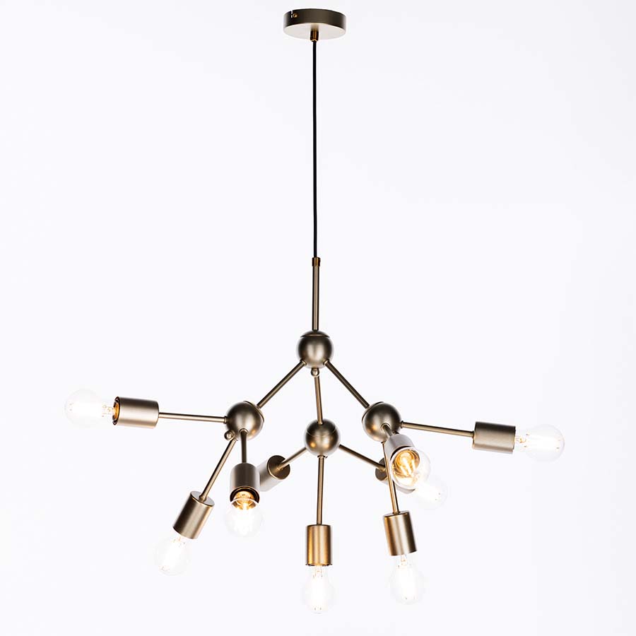 Lámpara colgante midcentury Durham dorada