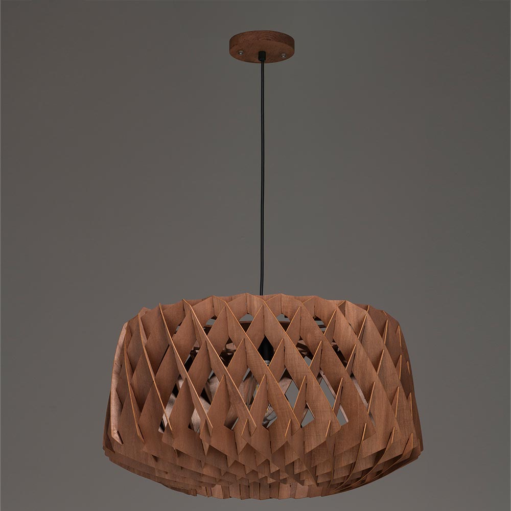 Lámpara colgante Cadia de madera walnut