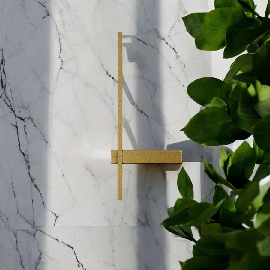 Aplique de pared led Jude dorada base izquierda