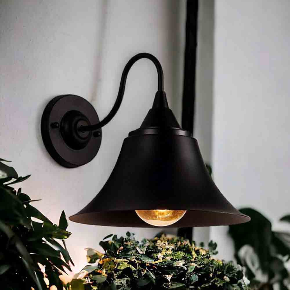 Lámpara de pared industrial Isolde metal negro