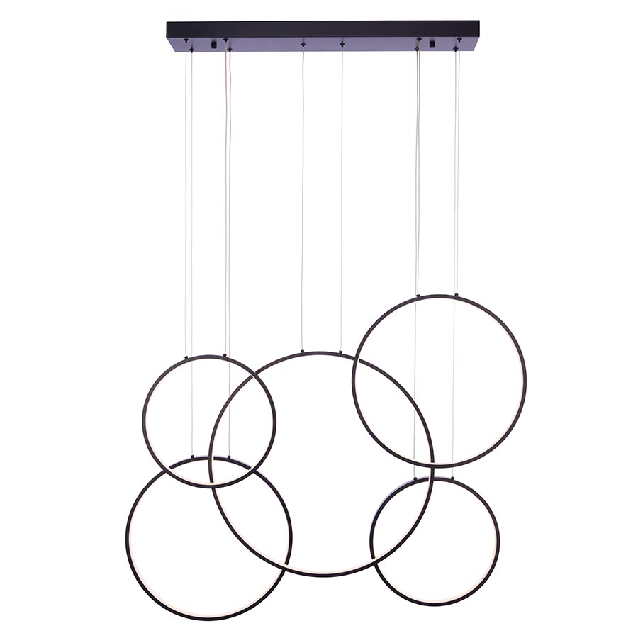 Lámpara colgante led Circles black