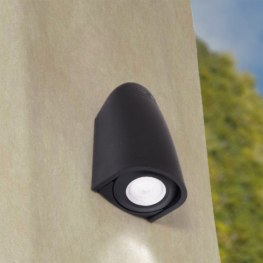 Luminaria de pared Mamete Round negro luz blanca