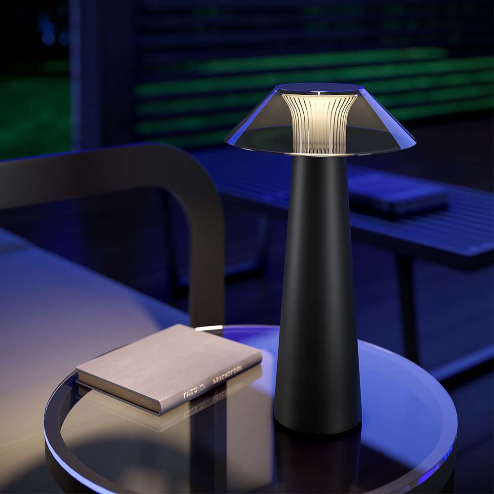 Lámpara recargable Fungo black con led dimerizable