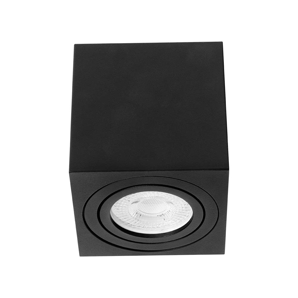 ODB sobrepuesto Cube cuadrado negro para GU10 80mm
