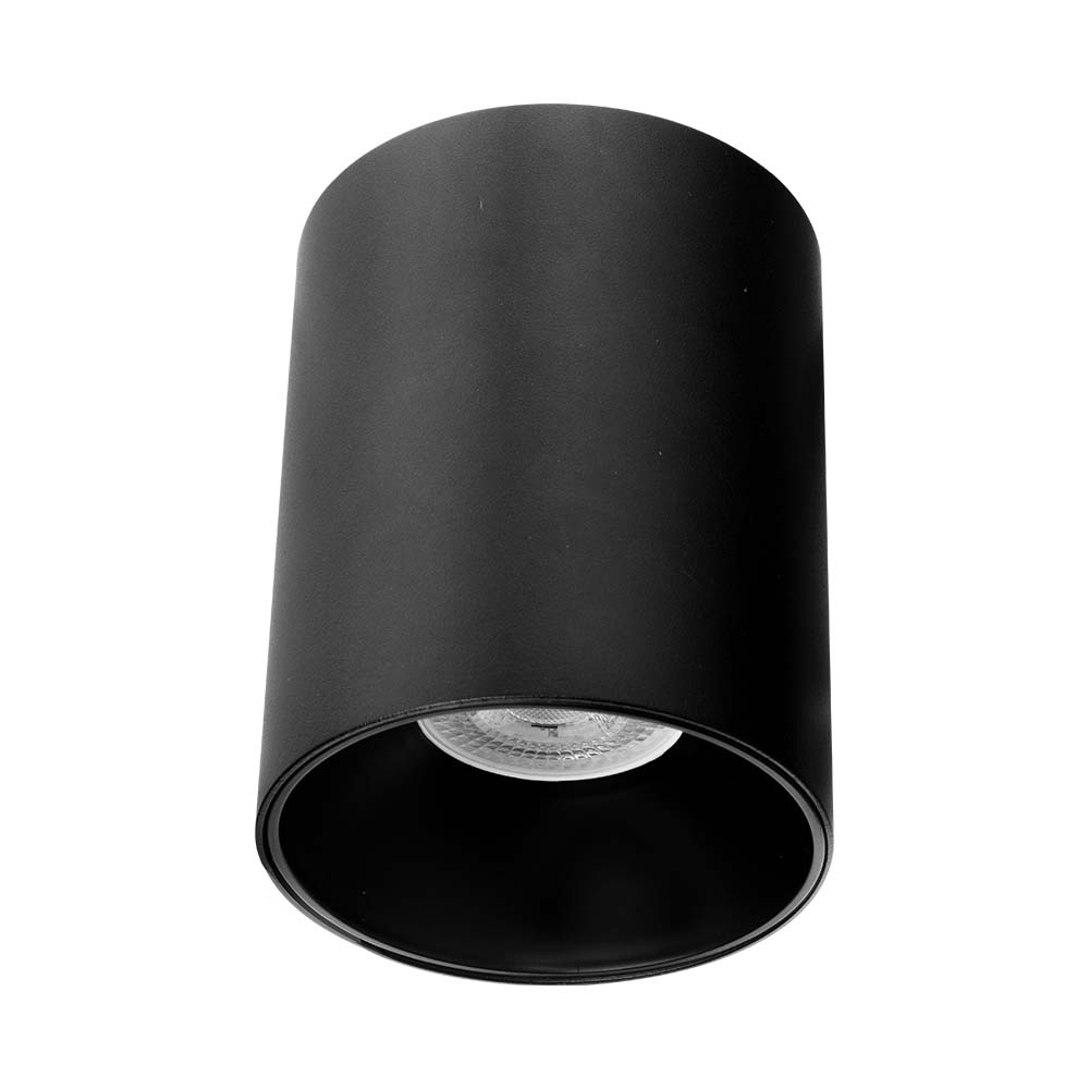 ODB sobrepuesto fijo redondo Tube negro para GU10 Ø93mm