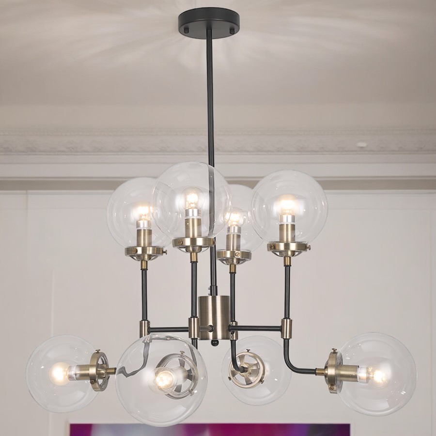 Lámpara colgante Camilla con 8 tulipas de vidrio