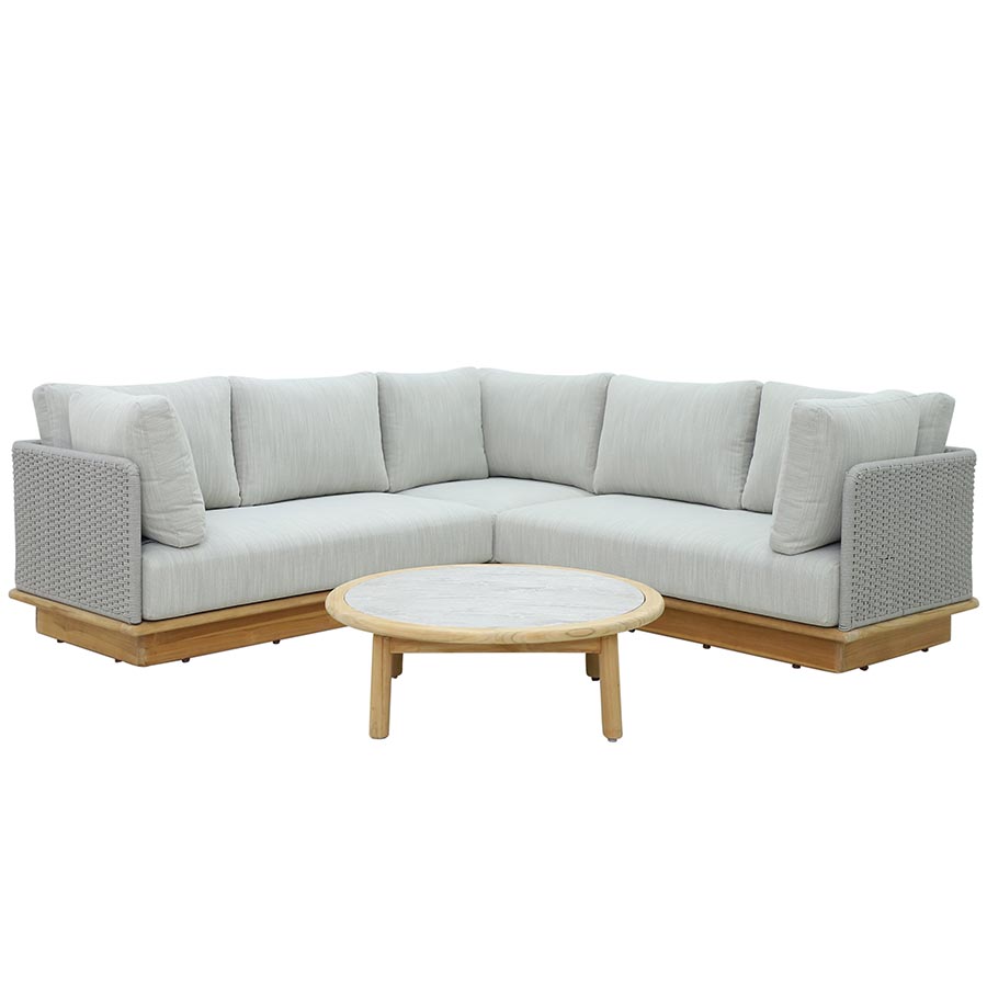 Set sala de exterior Hideaway de teca y cuerda