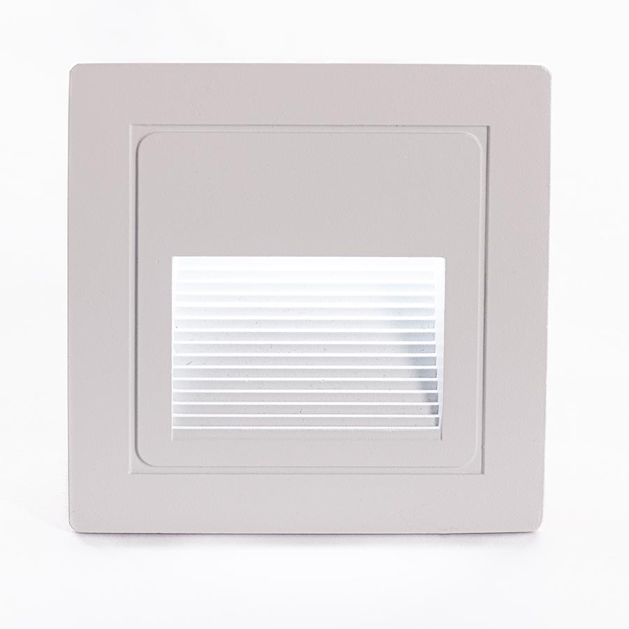 Luminaria led 4000K de peldaño cuadrado blanco