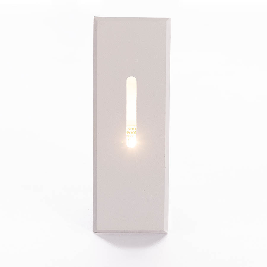 Luminaria led 3000K de peldaño rectangular blanca