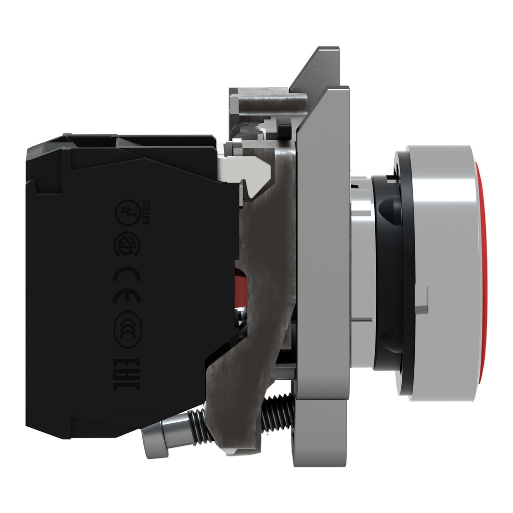 Pulsador rasante rojo 1NA