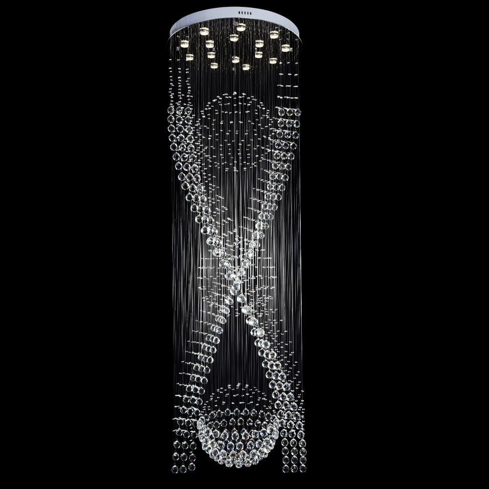 Lámpara doble altura Xenia 250 con tiras de cristal K9