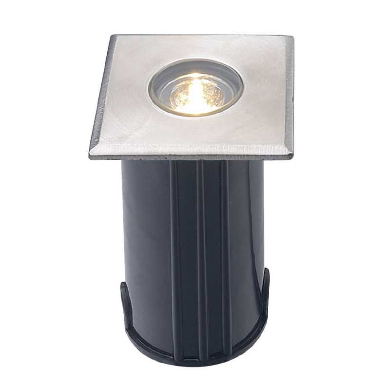Luminaria led cuadrada empotrable en piso 1W 3000K IP65