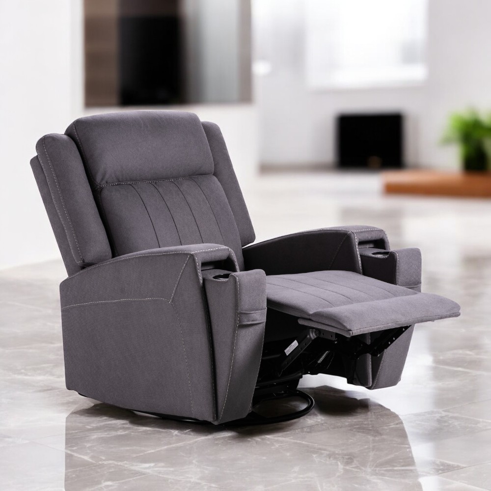 Reclinable individual manual mecedor y giratorio Bruno gris