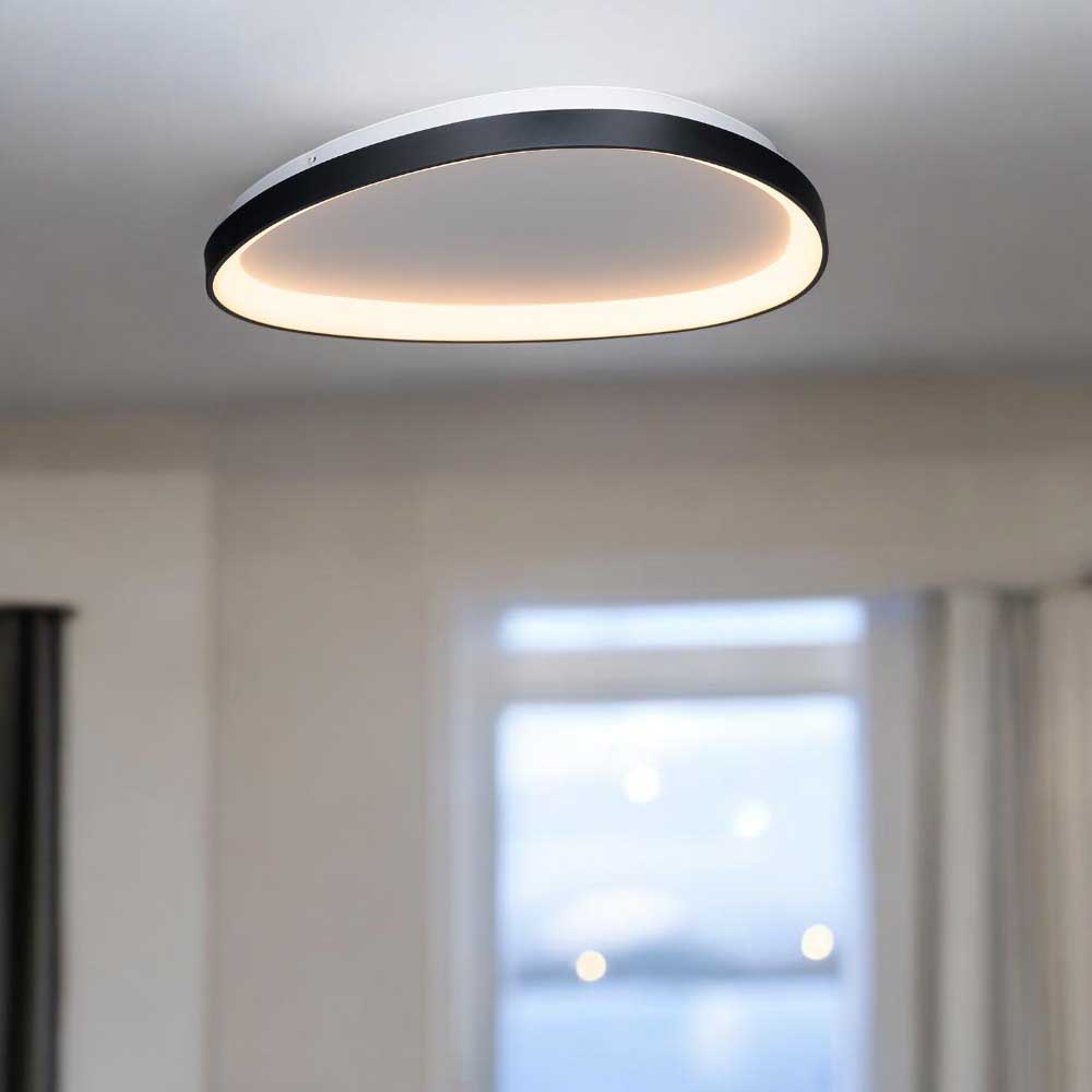 Lámpara led de techo Ovum black/white con luz cálida