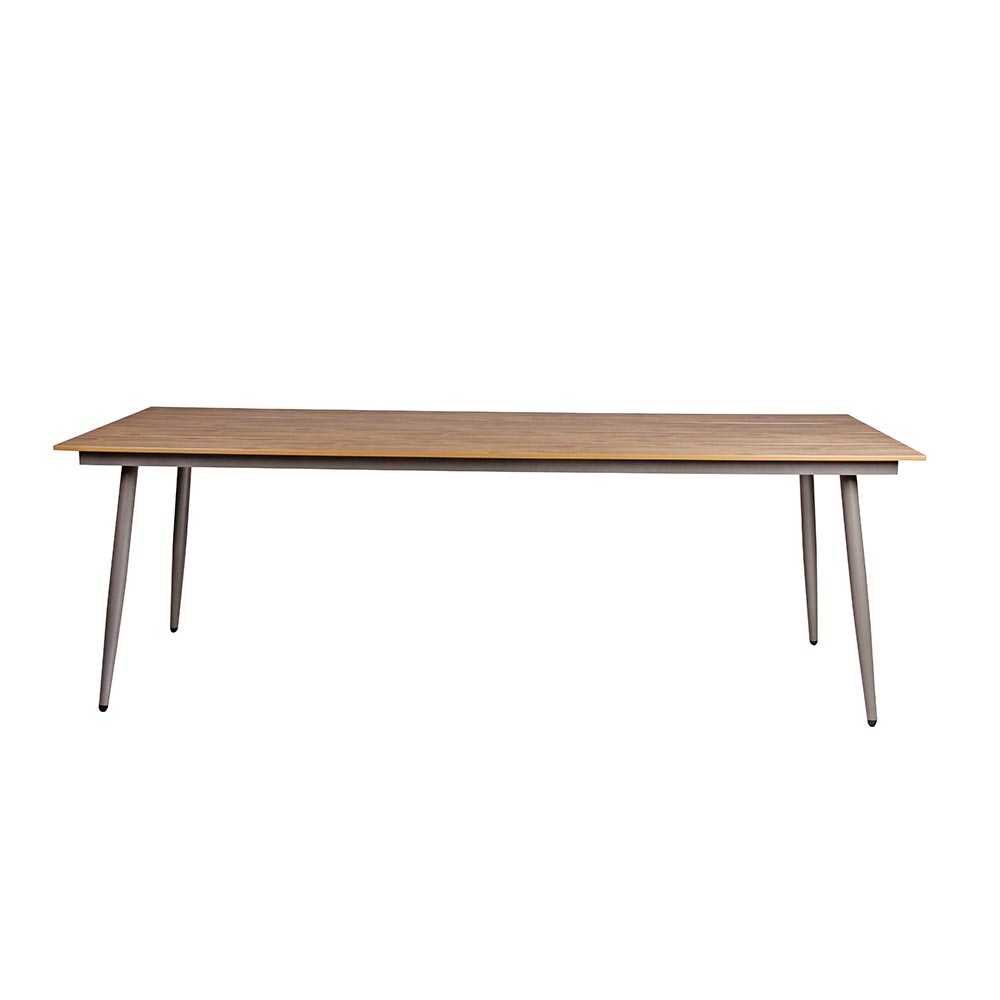 Mesa de comedor de exterior rectangular taupe 8 puestos