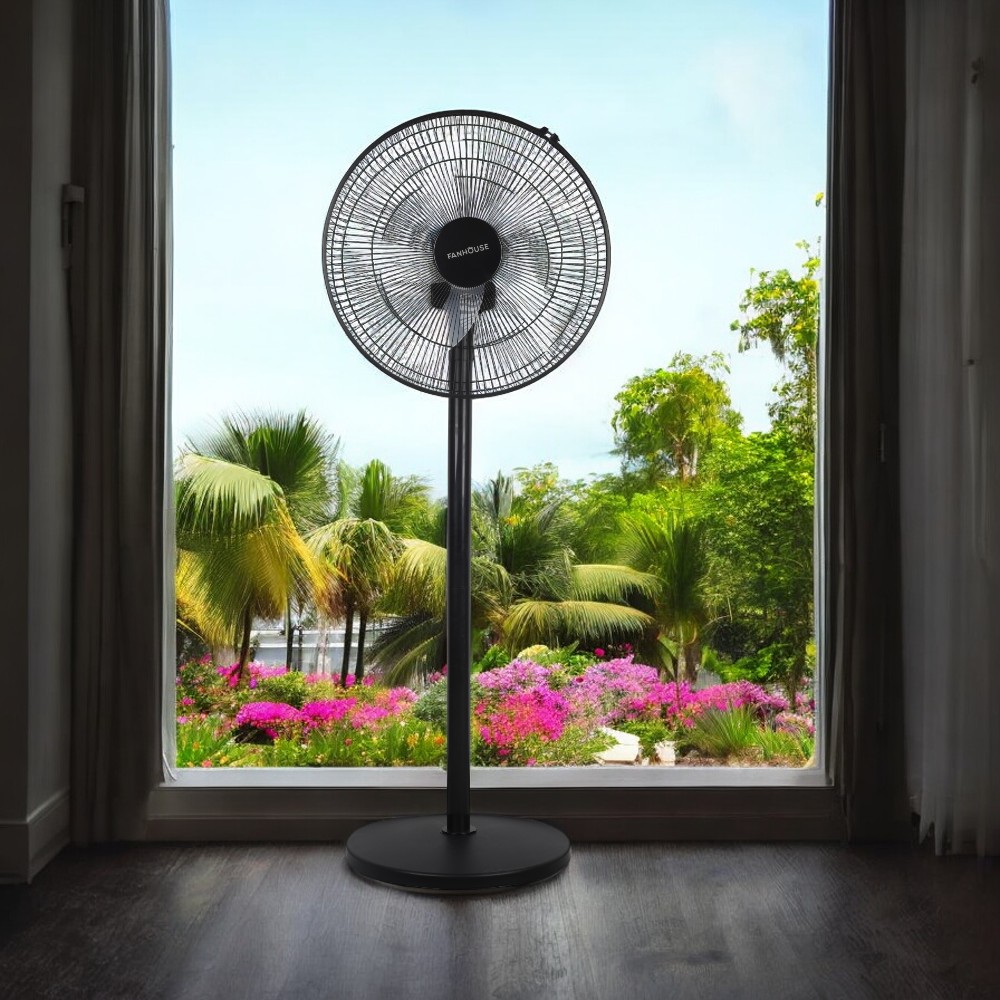 Ventilador recargable 5 en 1 de 16'' Fanhouse negro