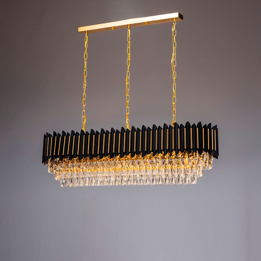 Chandelier contemporáneo rectangular Anna de cristal