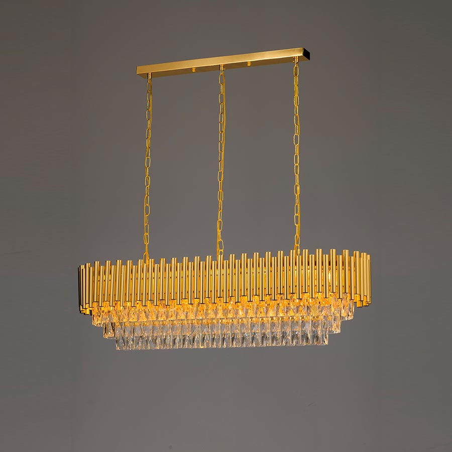 Chandelier contemporáneo rectangular Anna de cristal