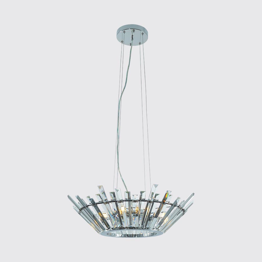 Lámpara colgante Elara cristal/metal cromado 4 luces