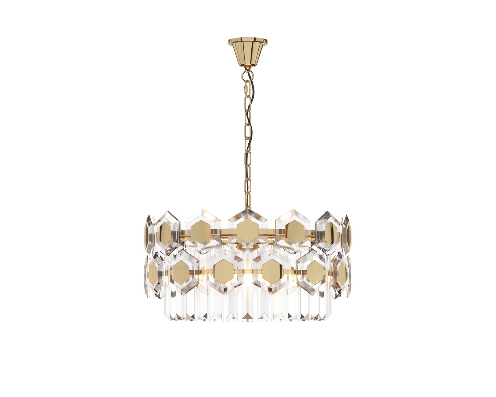 Chandelier contemporáneo circular Ava de cristal G