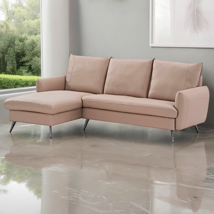 Esquinero Harper izquierdo de cuero+PVC taupe