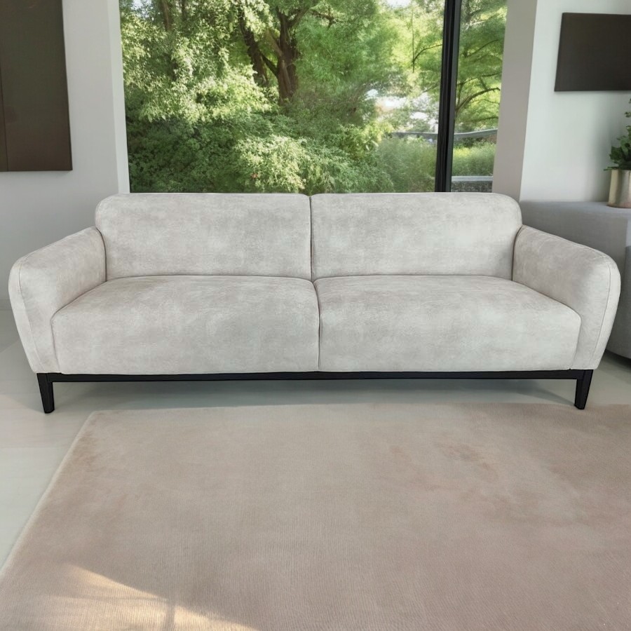 Sofá de 3 puestos Lucciano de tapiz beige