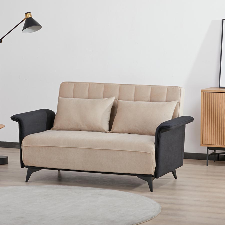 Sofá cama pull out de 2 puestos bicolor