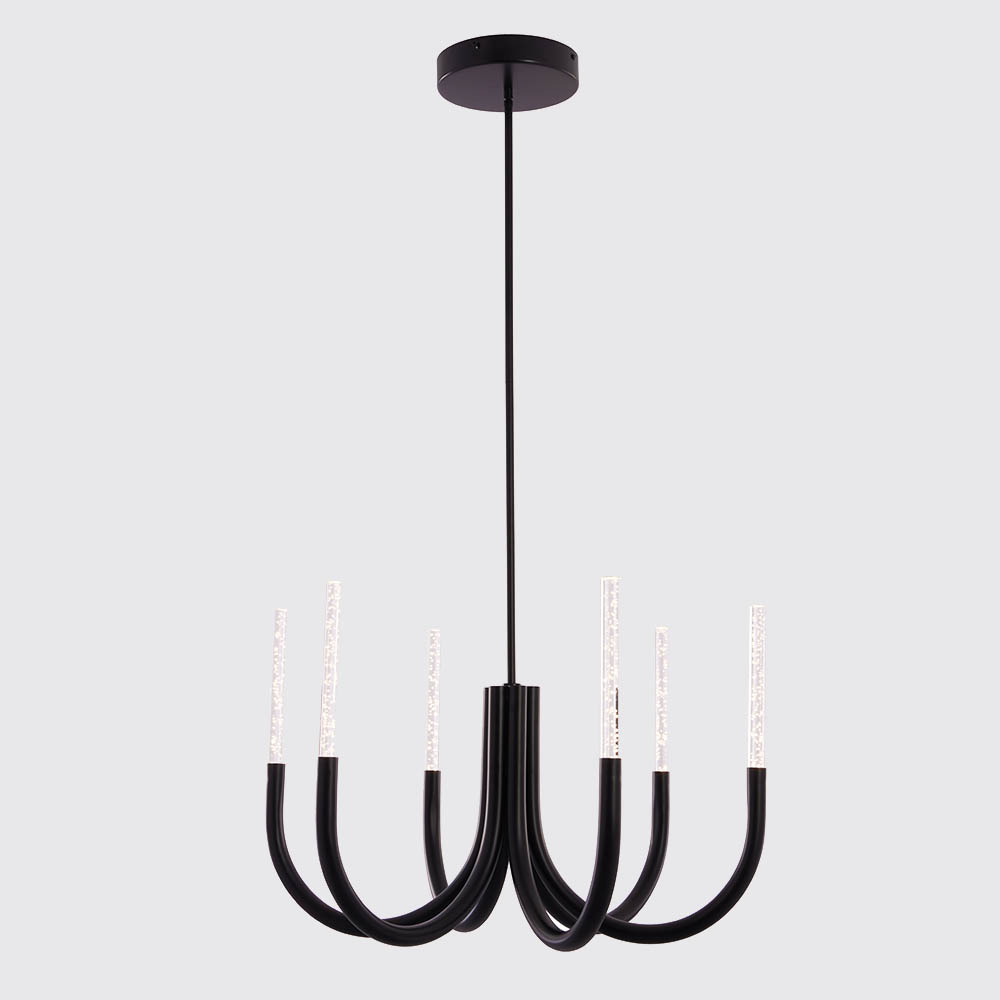 Chandelier led moderno Cora black/acrilico 30W luz calida