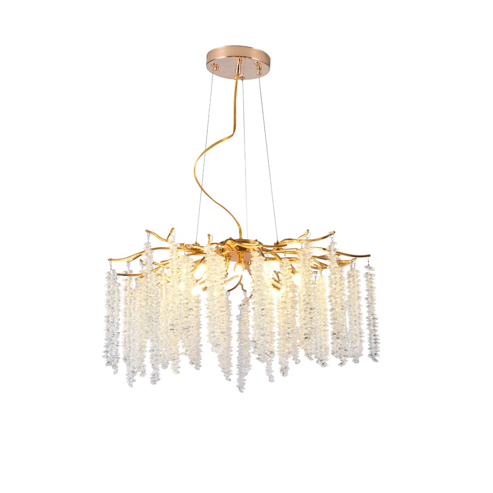 Lámpara colgante Isis de cristales redonda