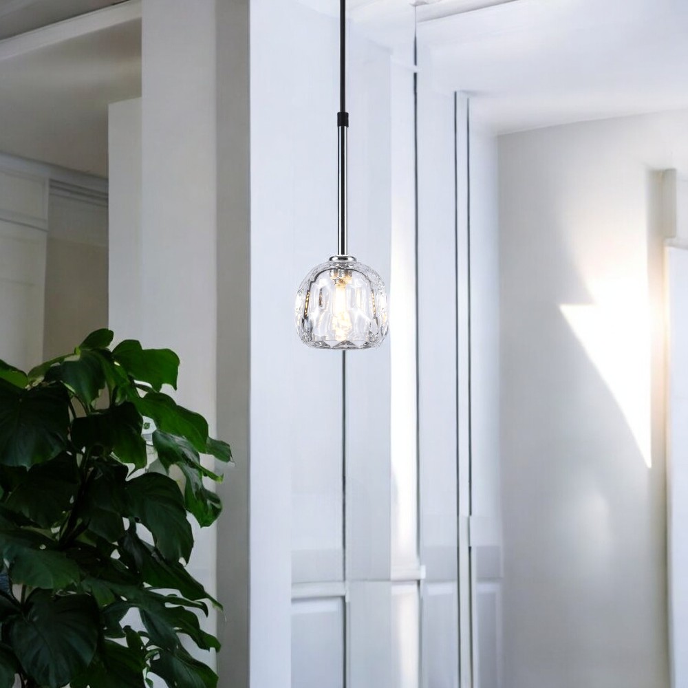 Lámpara colgante G9 Nika metal cromado y vidrio