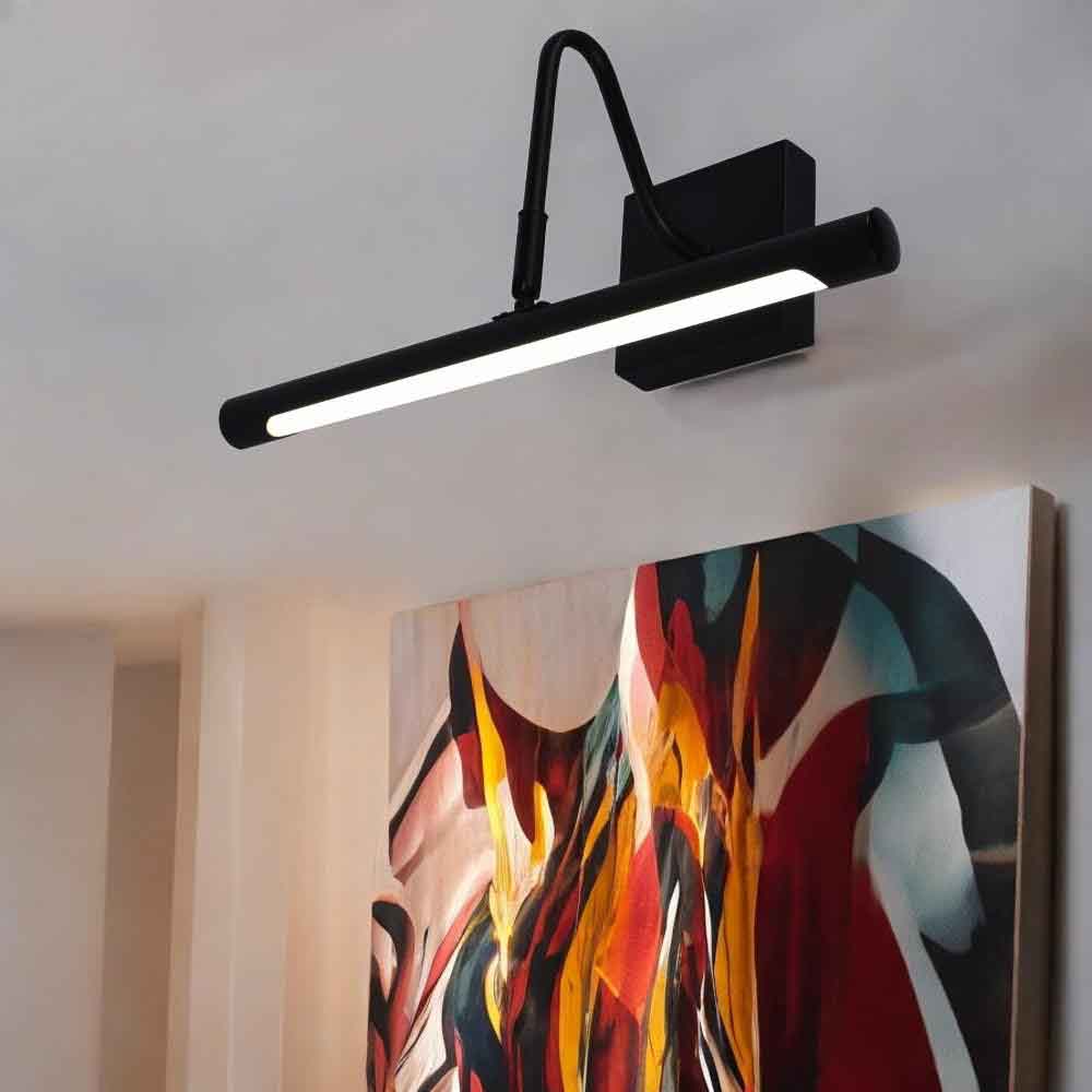 Aplique led de pared para cuadros Polino 36 black luz neutra