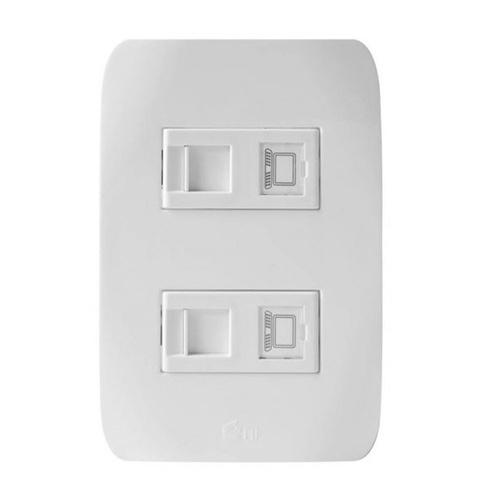 Conector doble de datos RJ45 blanco Banu Tii