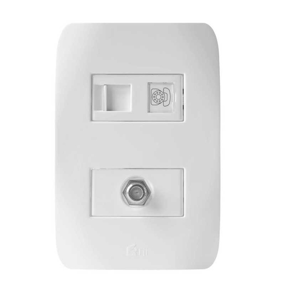 Mixto toma telefónica + toma TV coaxial "BANU" TII