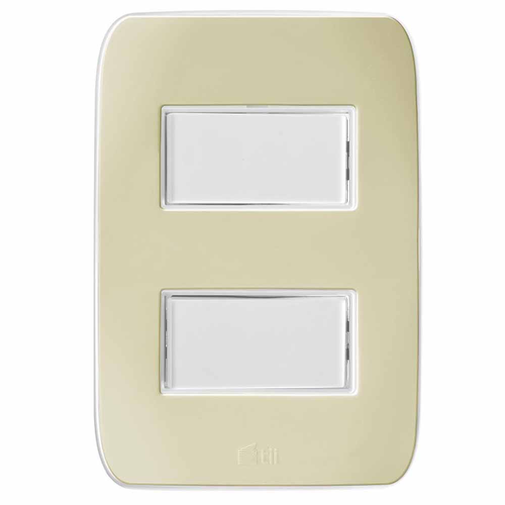 Placa para interruptor doble almendra CHATEL