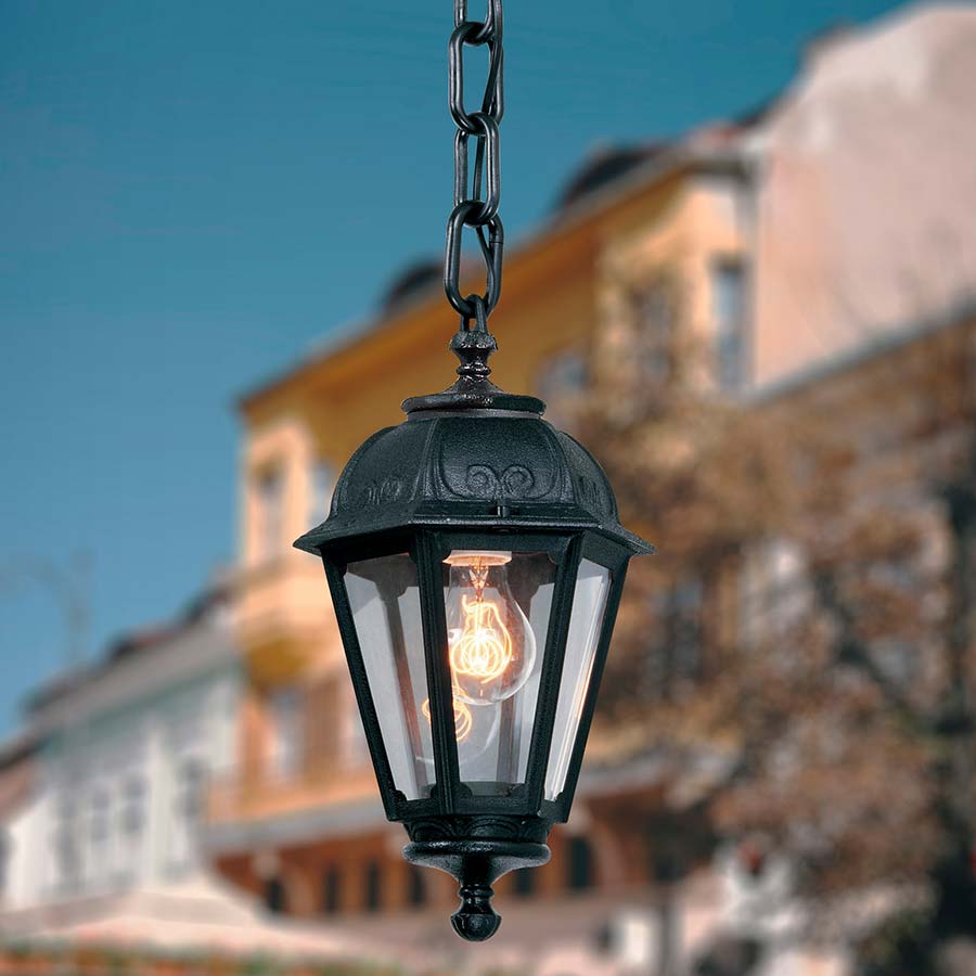 Farol colgante Saba negro IP55