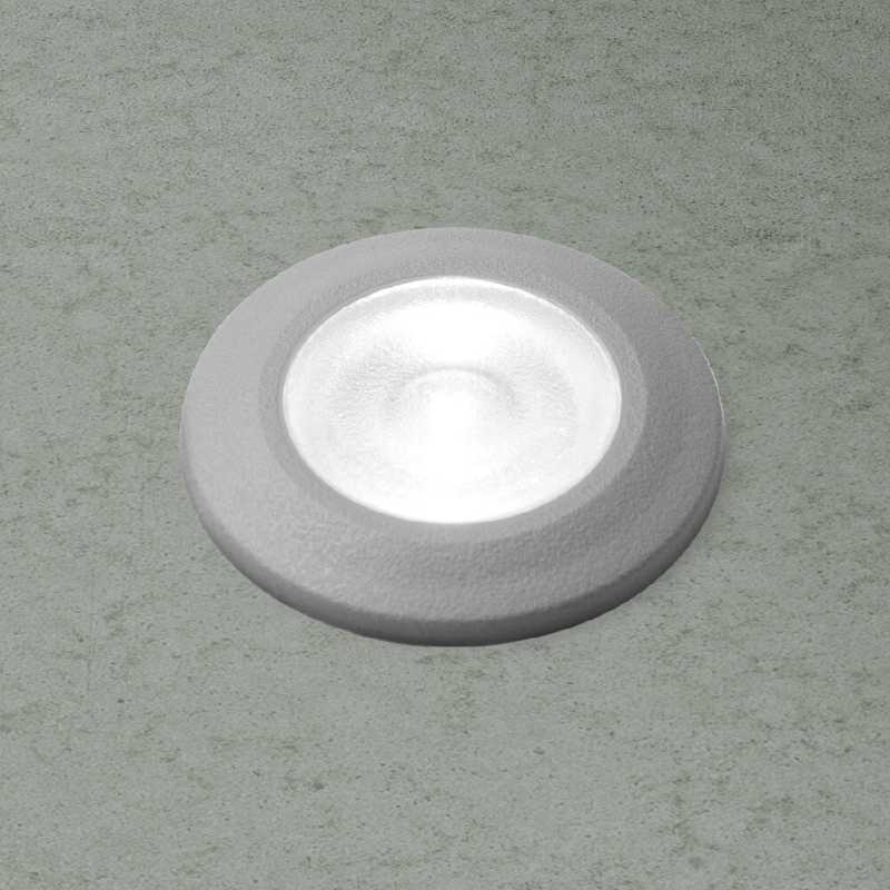 Luminaria de piso Aldo redonda gris luz neutra