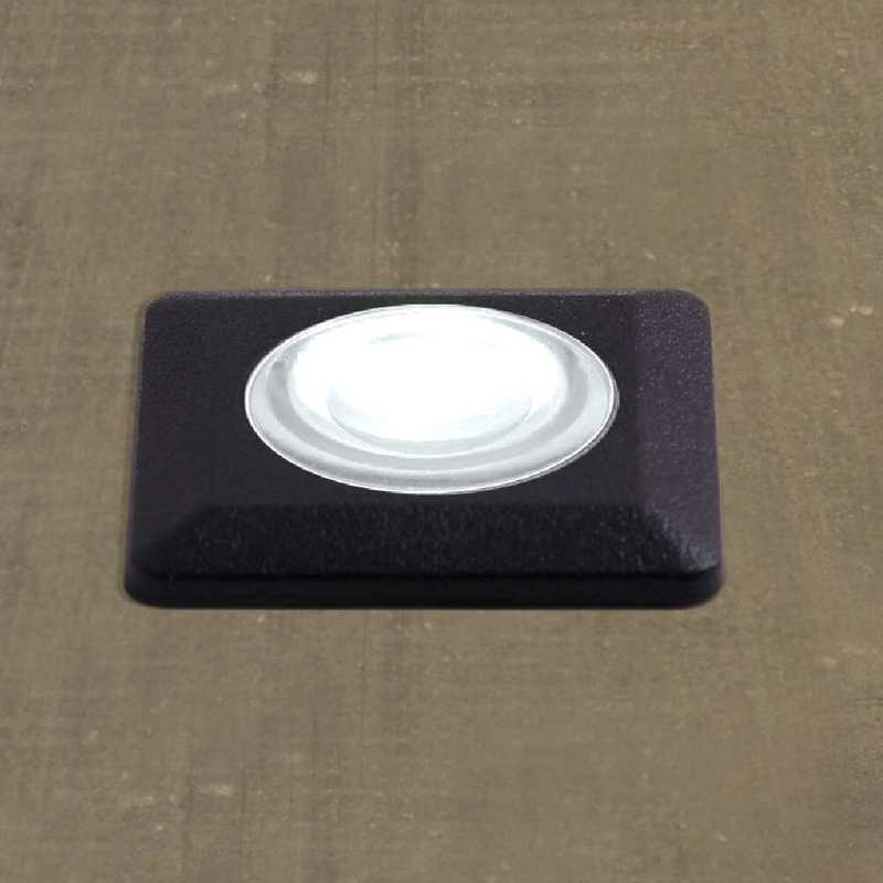 Luminaria de piso Aldo cuadrada negra luz neutra