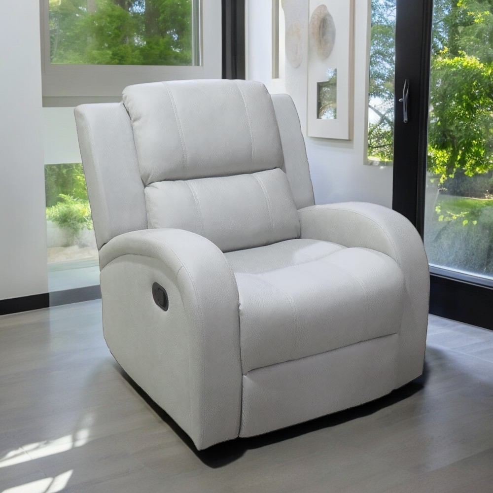 Reclinable individual mecedor beige