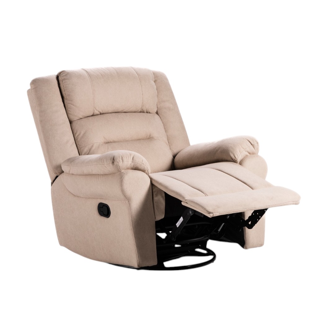 Reclinable individual mecedor y giratorio Alessio crema