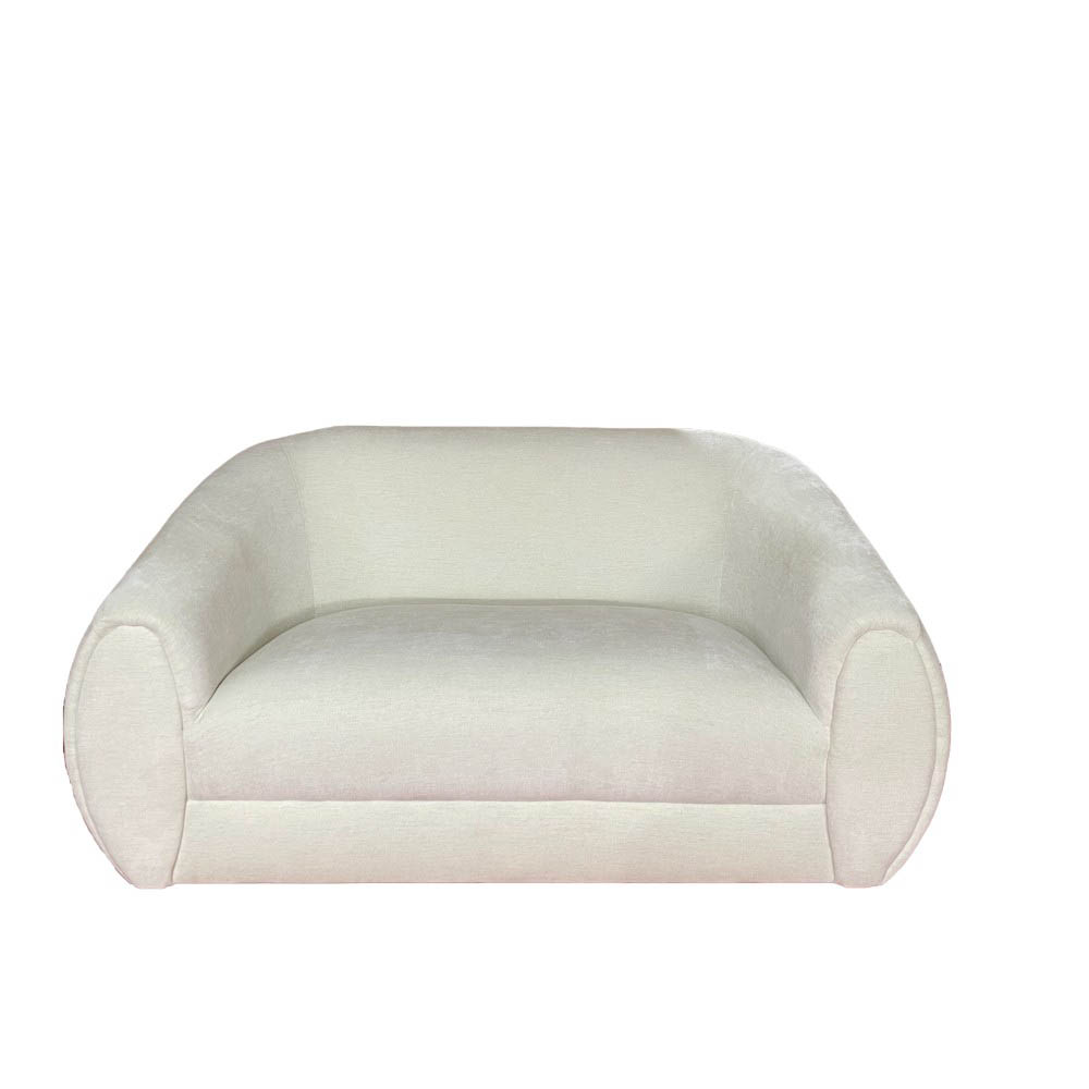 Sofa Zen de 2 puestos de tapiz blanco