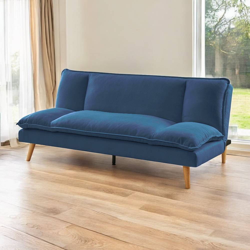 Sofa cama clic clac de 3 puestos azul