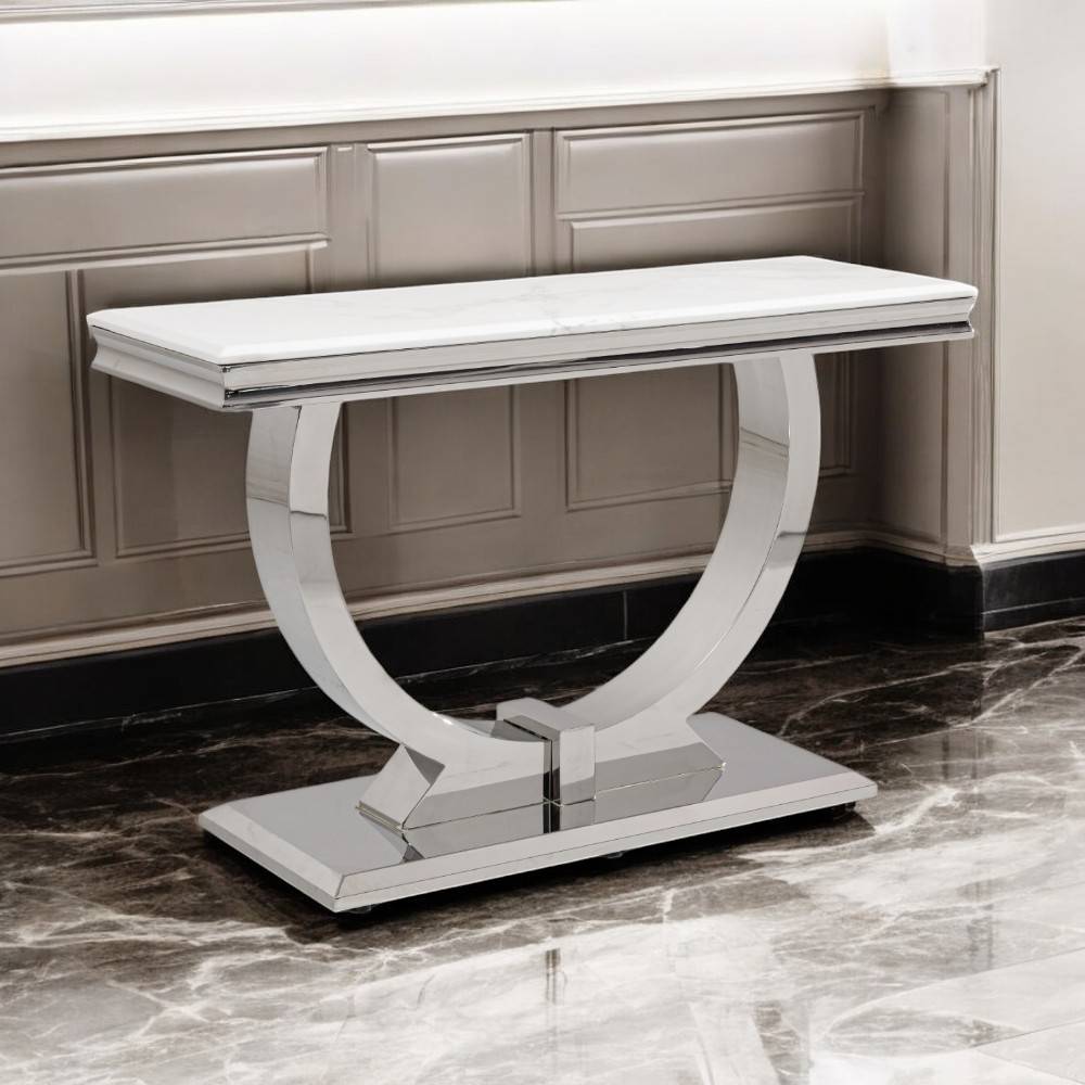 Consola Bali chrome con top marmoleado