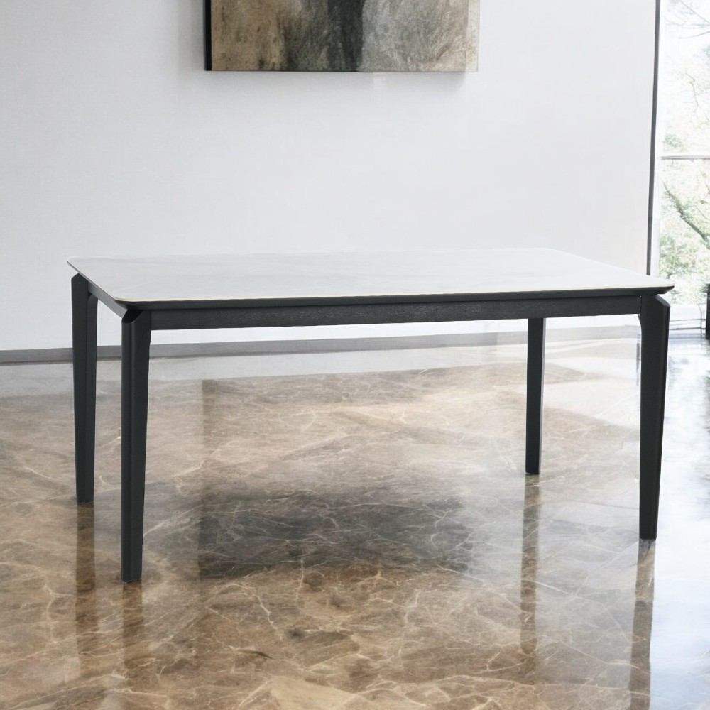 Mesa de comedor rectangular 160x89 Anisa top cerámica