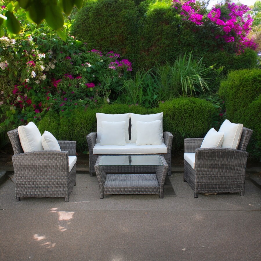 Set sala exterior Abaco polyrattan gris