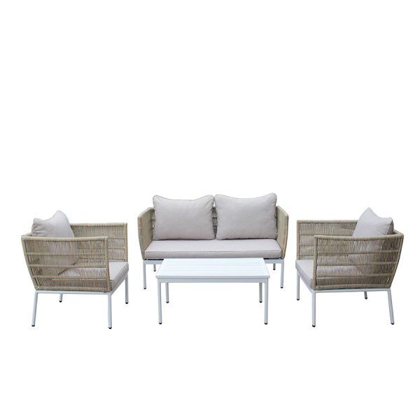 Set sala exterior Morocco polyrattan y aluminio