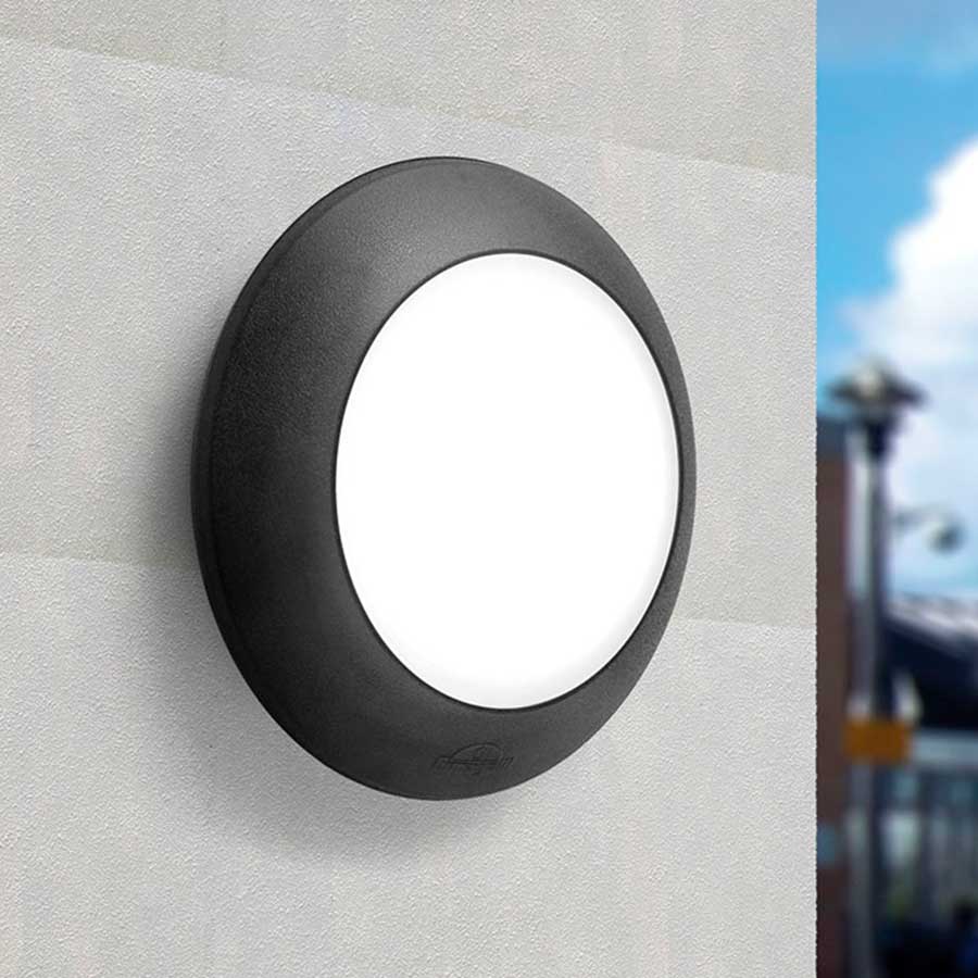 Plafón de techo y pared Bertina negro IP66