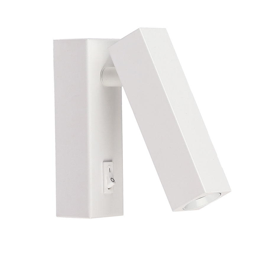 Lámpara led de lectura Arch white con luz cálida y switch