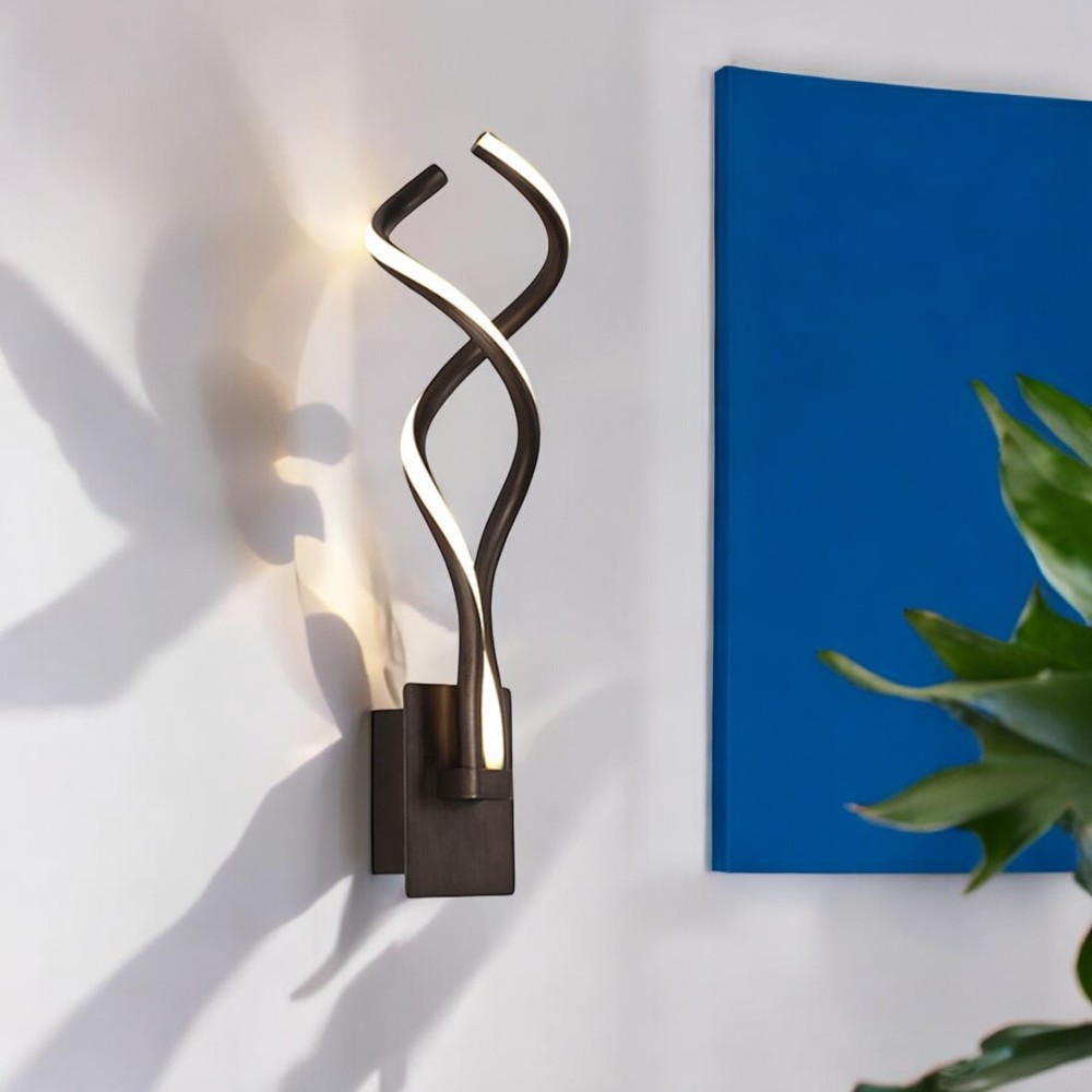 Lámpara led de pared Merrik 42 black con luz cálida